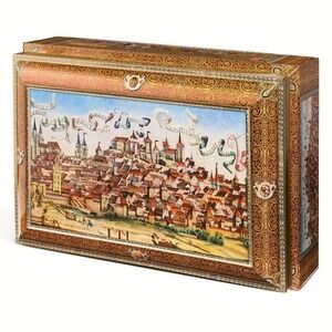 Lebkuchen-Schmidt Nuremberg Medieval Cityscape Large Metal Biscuit Tin Hans Wurm